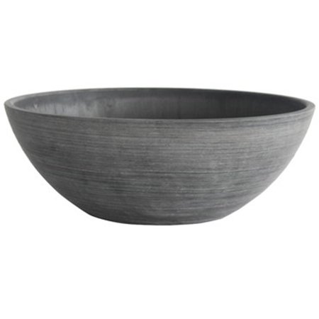 HEAT WAVE 12 x 4.5 in. Bowl Planter - Charcoal HE1694430